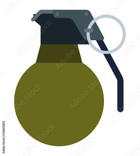 Fragmentation grenade, police weapon vector icon flat isolated.
