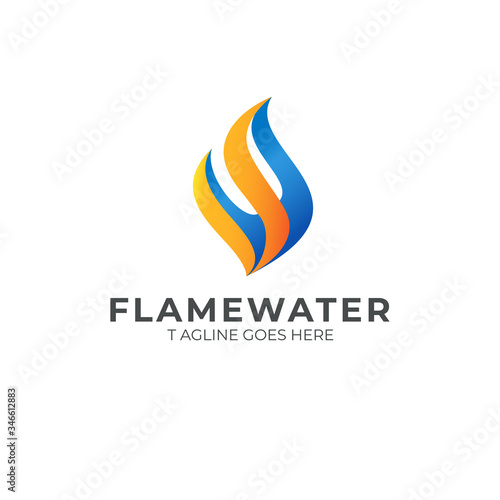 Flame Logo Vector Icon Template. Creative Flame Water Modern Logo Design. Fire Logo with a Water Shape Awesome Element for Company. Free Download Flame Logo Vector Icon Template. Creative Flame Water Modern Logo Design. Fire Logo with a Water Shape Awesome Element for Company. - GFXLoad