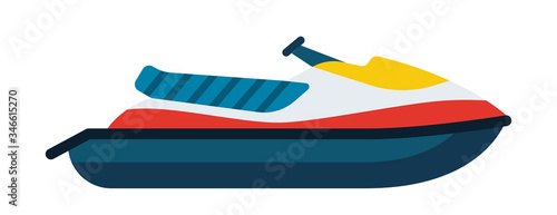 Water scooter Boats types vector icon flat isolated.