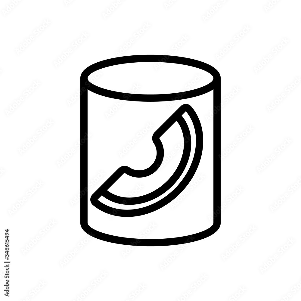 canned melon in can icon vector. canned melon in can sign. isolated contour symbol illustration canned melon in can icon vector. canned melon in can sign. isolated contour symbol illustration
