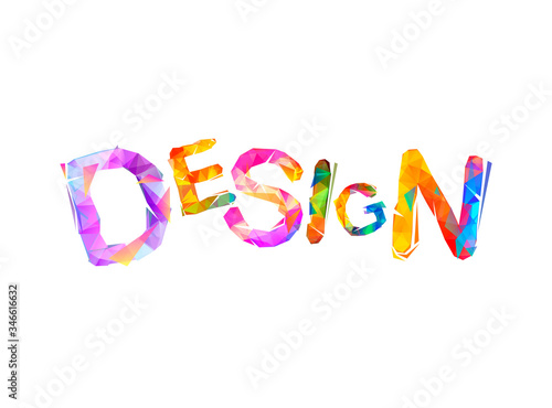 Design. Word of triangular letters