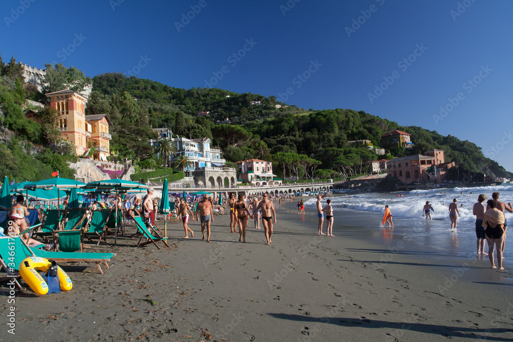 Plaża w Levanto, Liguria, Włochy