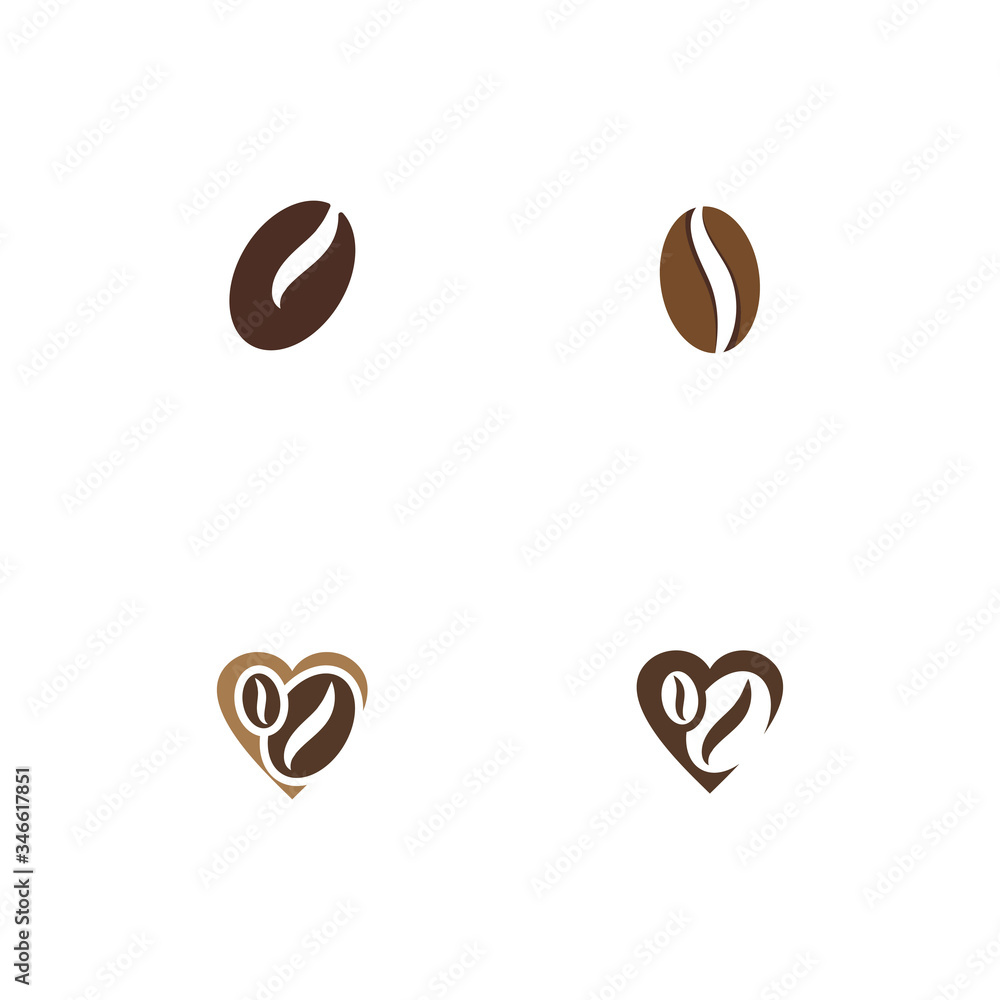 Set Coffee beans Logo Template vector Set Coffee beans Logo Template vector