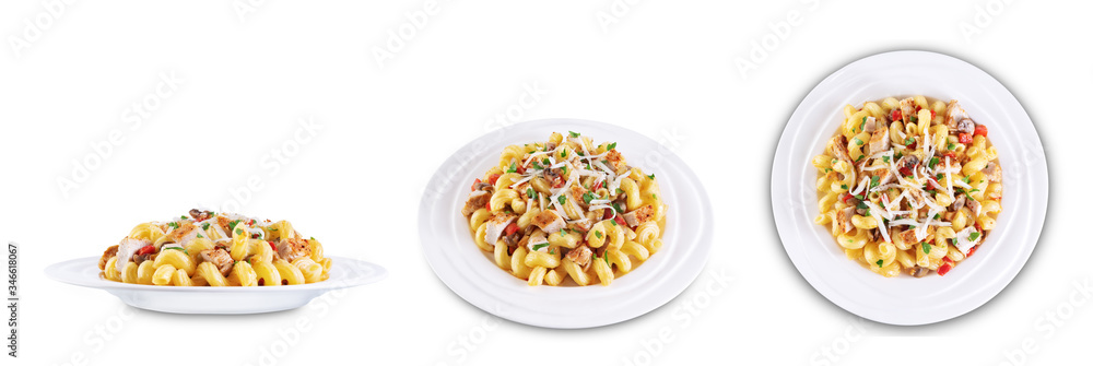 Roasted chicken mushroom pepper pasta Roasted chicken mushroom pepper pasta