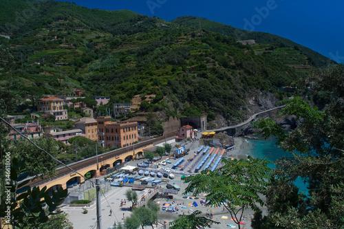 Obraz na płótnie Panorama Monterosso Al Mare, Liguria, Włochy w salonie