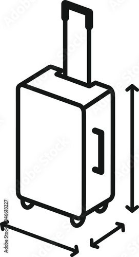 Hand luggage dimension icon