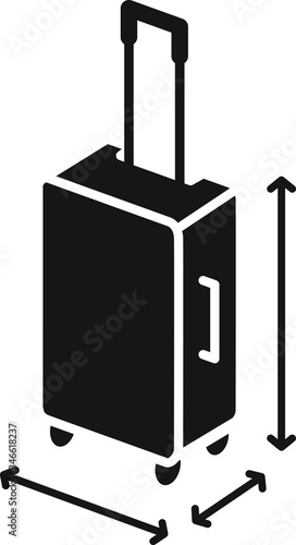 Hand luggage dimension icon