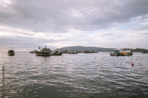Malaysia, 6 May 2020 - Industrial fishing boat