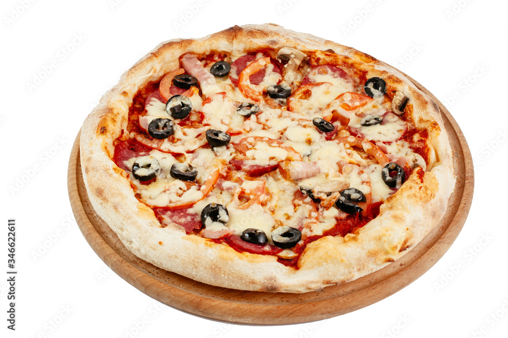 pizza on a white background pizza on a white background