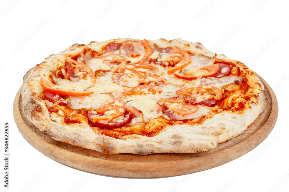pizza on a white background