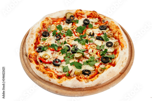 pizza on a white background