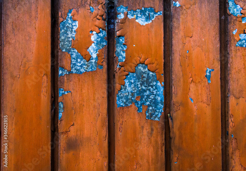 Old garage door texture with chipped paint