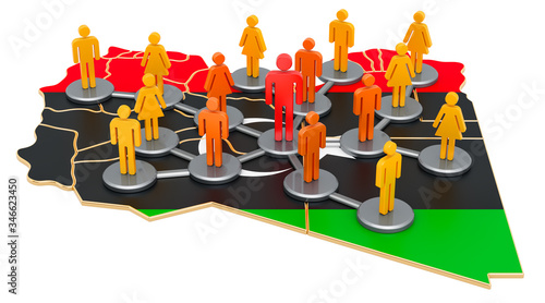 Foto Contact tracing system in Libya, 3D rendering