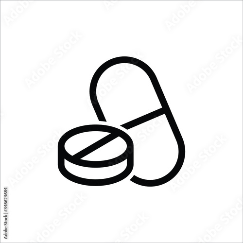 pill flat icon vector logo design trendy 