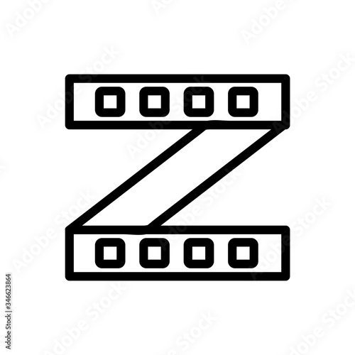 z shaped led strip icon vector. z shaped led strip sign. isolated contour symbol illustration
