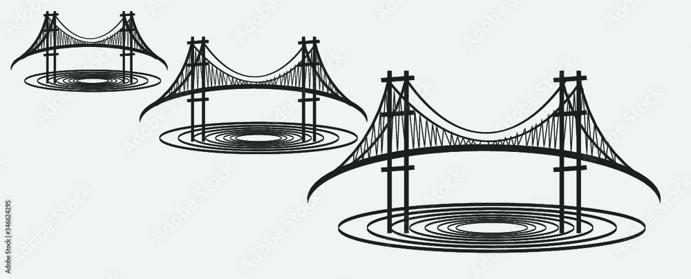 bridge print embroidery graphic design vector art bridge print embroidery graphic design vector art