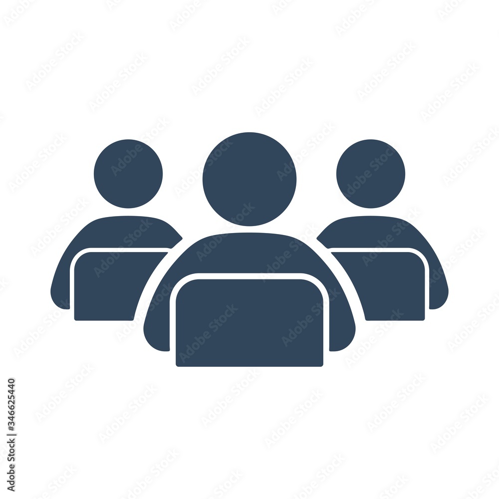Group of business people working in office and talking. Flat icon design. Group of business people working in office and talking. Flat icon design.
