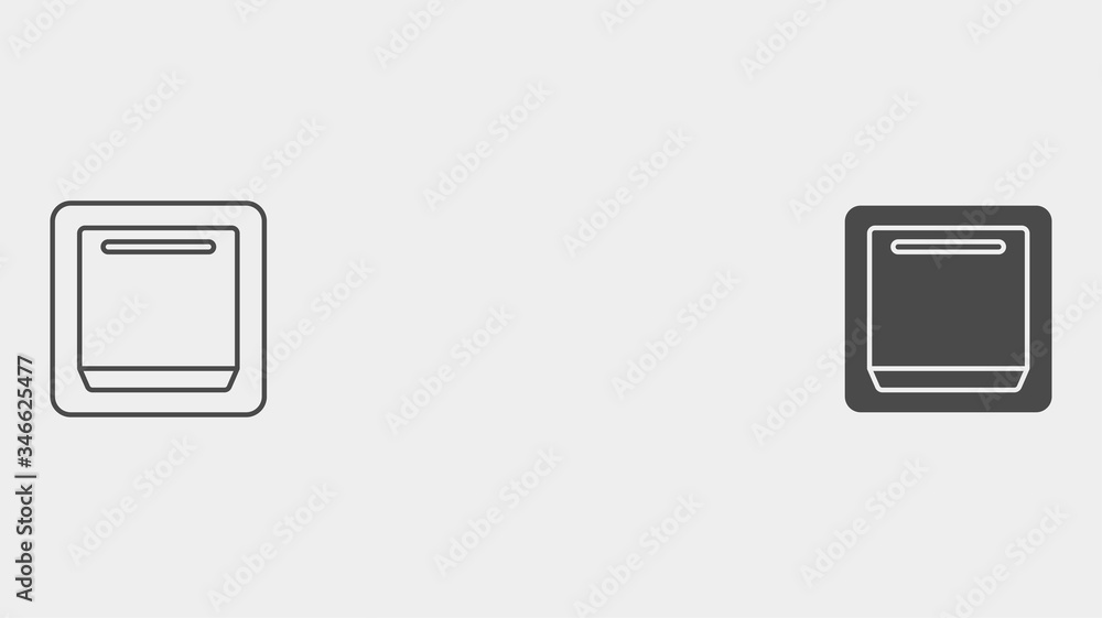 Toggle switch outline and filled vector icon sign symbol Toggle switch outline and filled vector icon sign symbol