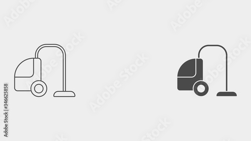 Vacuum cleaner outline and filled vector icon sign symbol