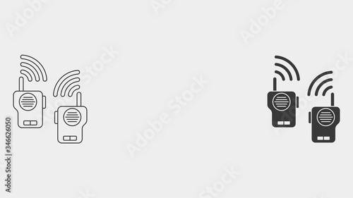 Walkie talkie outline and filled vector icon sign symbol