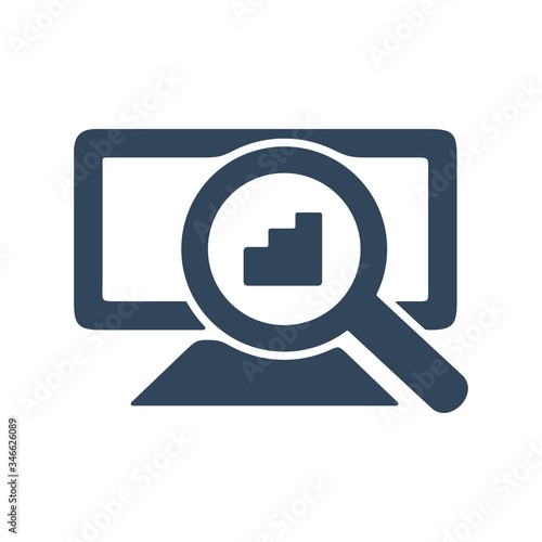 Business analytics icon. Statistics, financial charts. Revenue graph symbol.