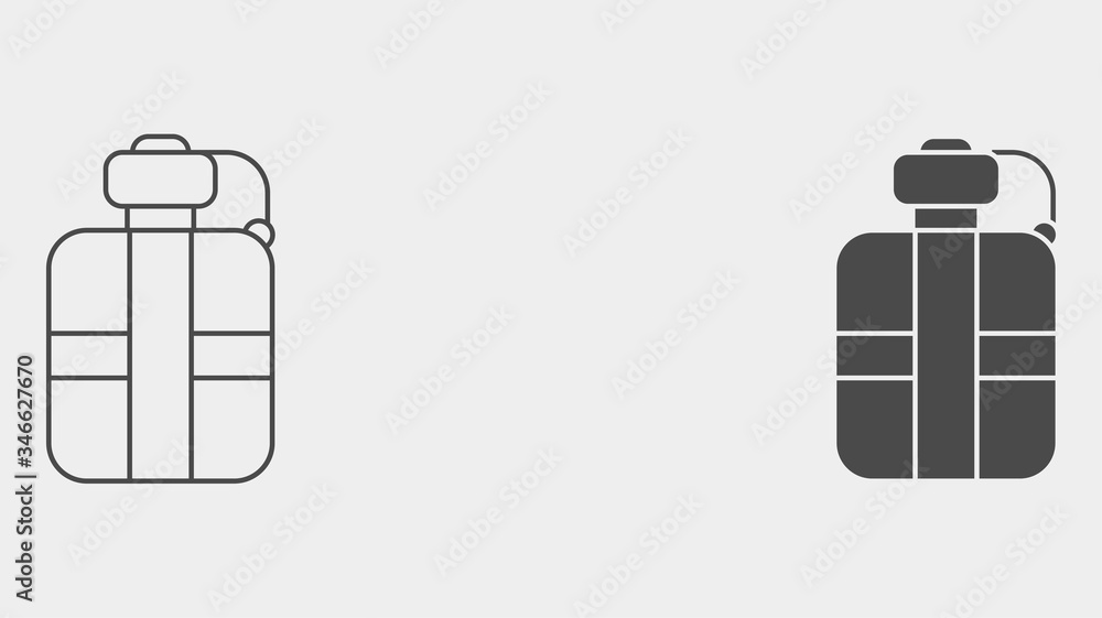 Water canteen outline and filled vector icon sign symbol Water canteen outline and filled vector icon sign symbol