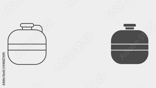 Water canteen outline and filled vector icon sign symbol
