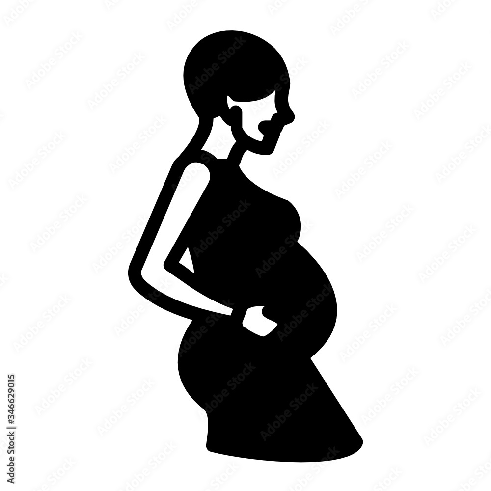 Beautiful young pregnant woman Side View Concept,  Pregnancy under quarantine. maternity. risk to covid 19 and sensitive 