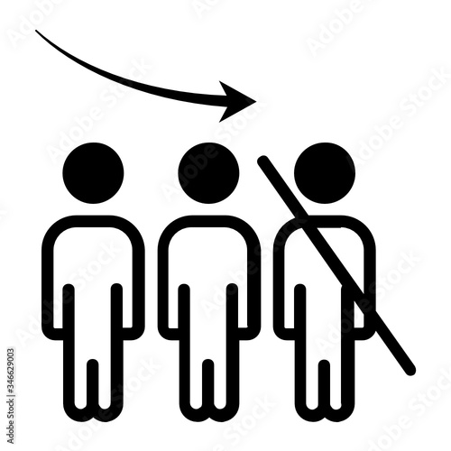 Reducing and Firing employees vector icon design, Downsizing or Elimination of Worker Concept, Economic consequences of COVID-19 on white background, Social issues symbol of post Coronavirus outbreak,