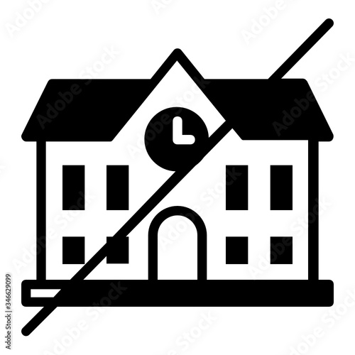 School closures caused by Coronavirus (Covid-19) Concept vector icon design, Educational Insitution Ban, Economic consequences of corona virus on white background,  Study from home 