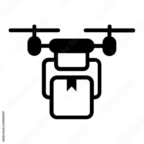 Drone deliveries of essential products  and services concept vector Icon Design, Contactless Product Delivery Concept, Drone Delivering the  medicines and food, Economic consequences of COVID-19 