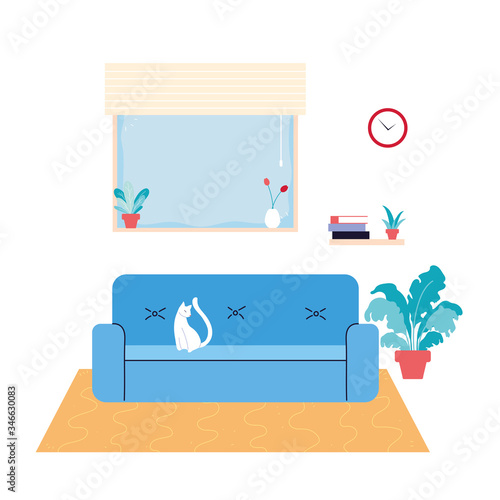 cute cat in living room