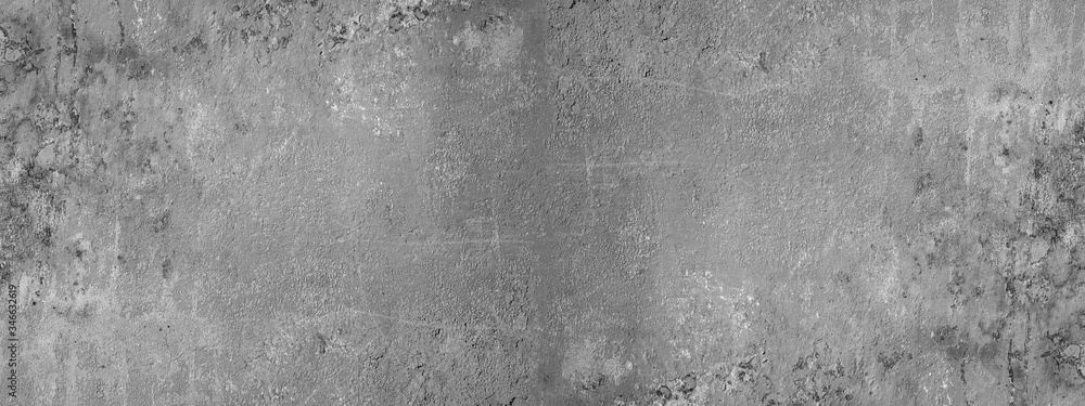 Obraz premium Gray anthracite concrete stone cement wall banner background Panorama long