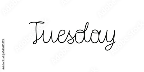 Vector lettering Tuesday. Handwritten style.