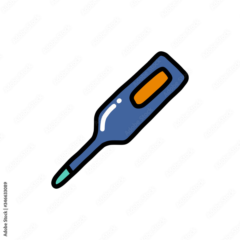 medical thermometer doodle icon, vector illustration medical thermometer doodle icon, vector illustration