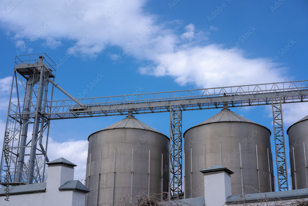 Beverage factory outside on sky background Beverage factory outside on sky background