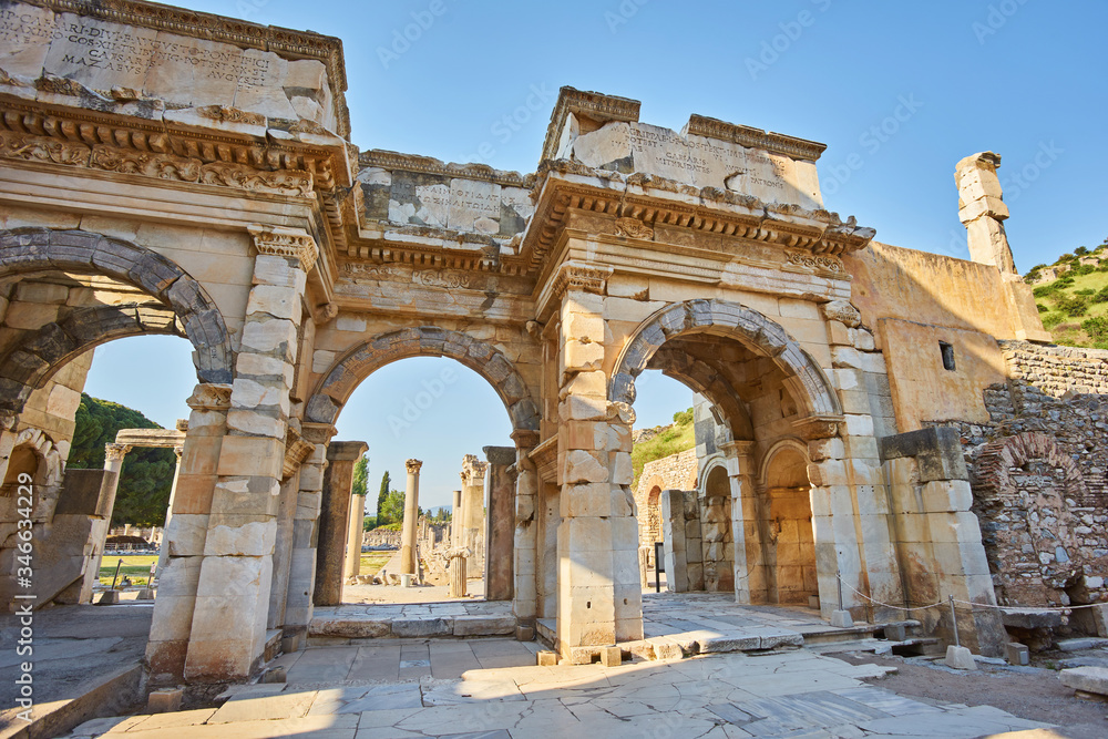 Details of Celsus Library, Ephesus Turkey