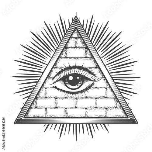 All Seeing Eye Pyramid Masonic Symbol