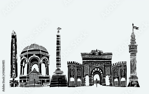 istanbul sketch Print embroidery graphic design vector art