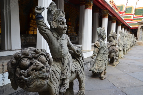 Dancing demons at Wat Pho in Bangkok photo