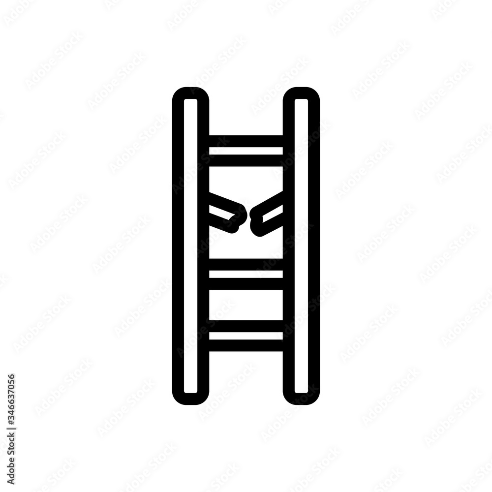 one broken stair step icon vector. one broken stair step sign. isolated contour symbol illustration