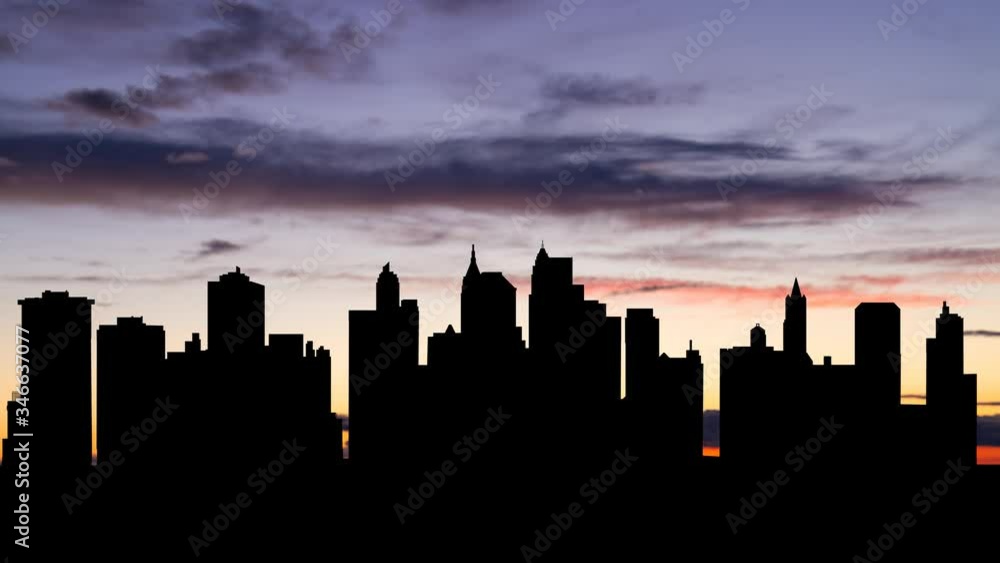 Cityscape of Boston at Twilight, Time Lapse with Colourful Clouds, USA Cityscape of Boston at Twilight, Time Lapse with Colourful Clouds, USA