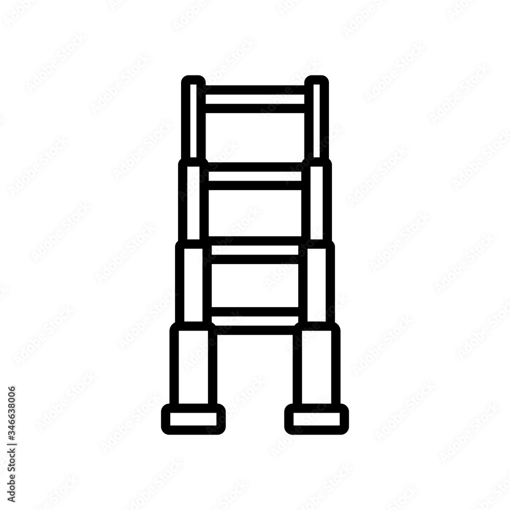fixed by supports safe ladder icon vector. fixed by supports safe ladder sign. isolated contour symbol illustration fixed by supports safe ladder icon vector. fixed by supports safe ladder sign. isolated contour symbol illustration