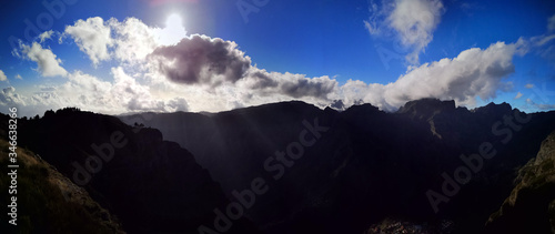 panorama of the mountains and clouds