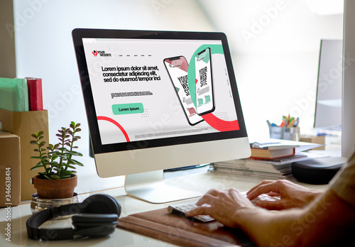 Mockup of a Computer in an Office