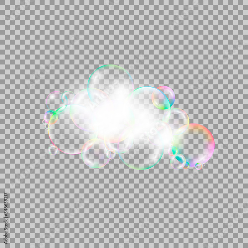 Bath foam soap with bubbles
