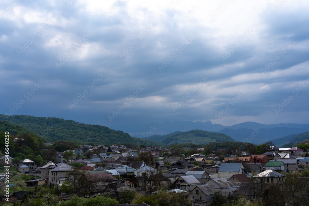 Residential buildings located in the mountains