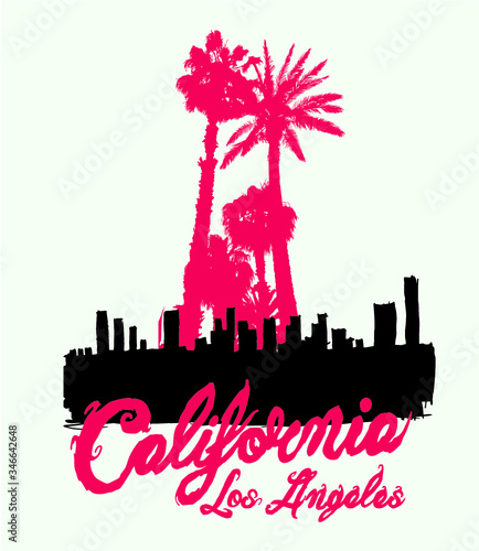 California Dreaming Los angeles embroidery graphic design vector art