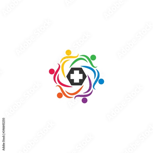 Community care, teamwork concept Logo