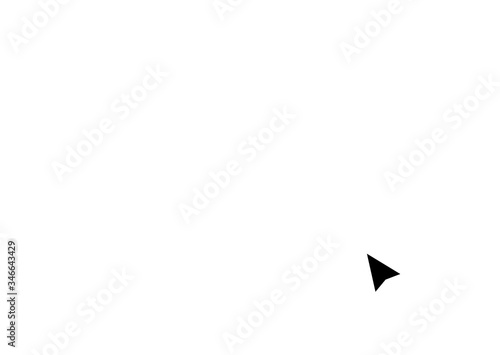 Maus Pfeil Silhouette Banner auf blanko weißem Papier,
Vektor Illustration isoliert auf weißem Hintergrund
